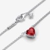 Sparkling Heart Halo Pendant Collier Necklace