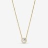 Sparkling Round Halo Pendant Collier Necklace