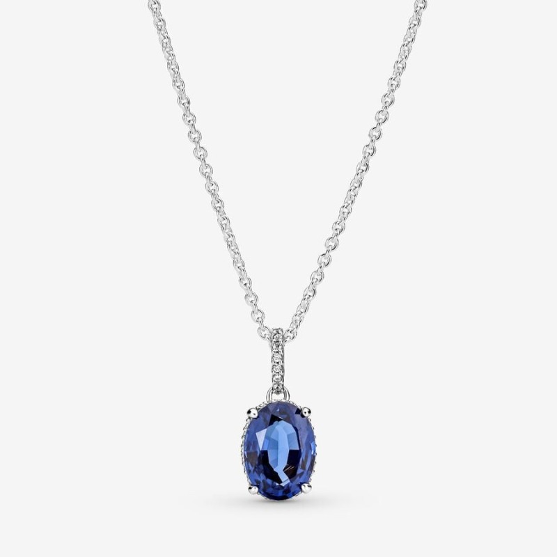 Sparkling Statement Halo Pendant Necklace