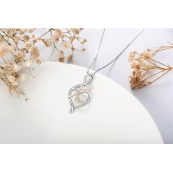 Mother's Birthday Gifts 925 Sterling Silver Love You Mom Heart