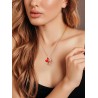 CDE Love Heart Pendant Necklaces for Women Rose Gold Tone