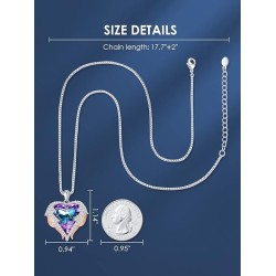 CDE Angel Wing Love Heart Birthstone Necklaces ，Gold Tone Necklaces