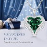 CDE Angel Wing Love Heart Birthstone Necklaces ,Mother's Day Gift