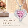 CDE Angel Wing Love Heart Birthstone Necklaces for Women