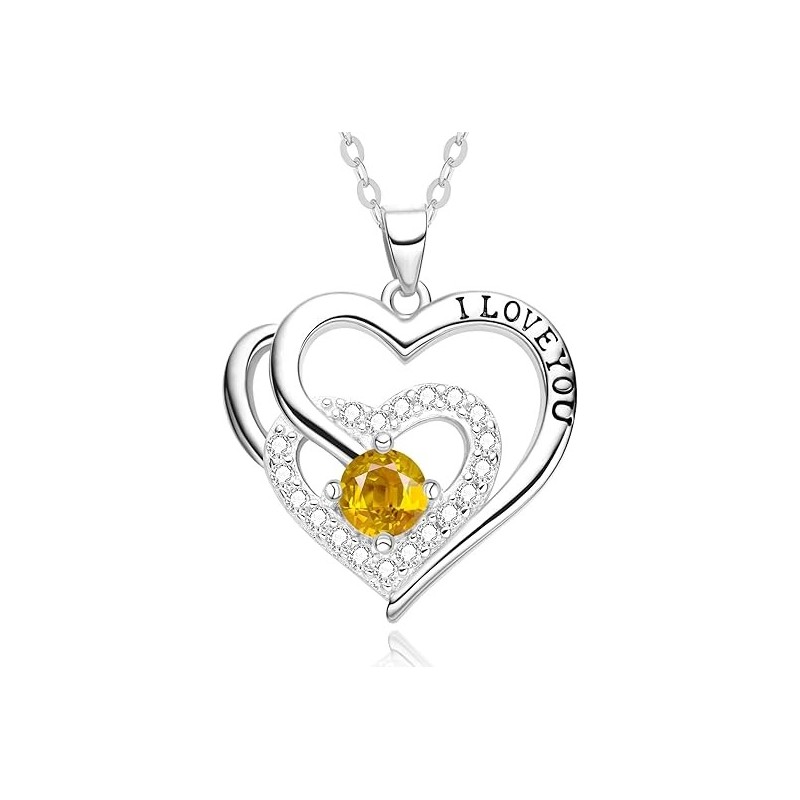 Necklaces for WomenI LOVE YOU，low allergenic silver heart  pendant