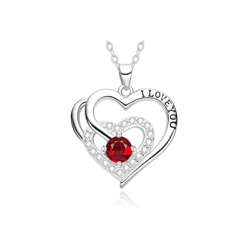 Necklaces for Women,I LOVE YOU 925 Silver，Present for Mom