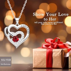 Necklaces for Women,I LOVE YOU 925 Silver，Present for Mom