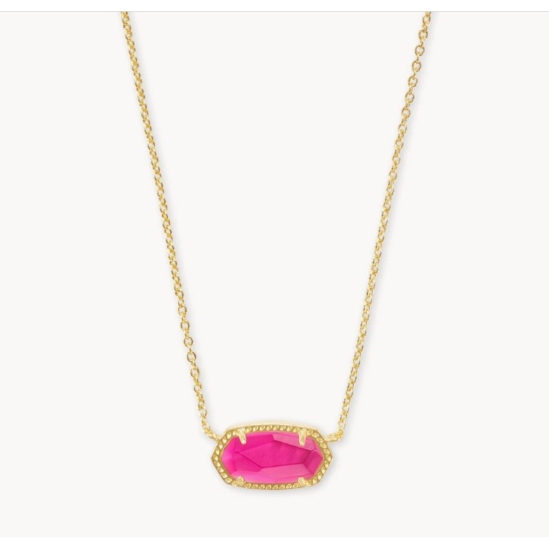 Elisa Gold Pendant Necklace in Azalea Illusion