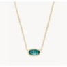 Elisa Gold Pendant Necklace in London Blue Glass