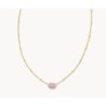 Mini Elisa Gold Satellite Short Pendant Necklace in Fuchsia