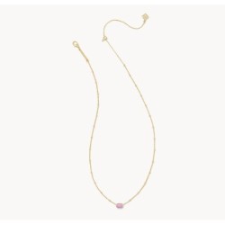 Mini Elisa Gold Satellite Short Pendant Necklace in Fuchsia