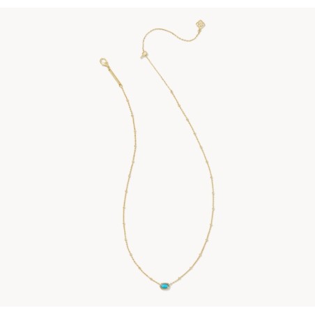 Mini Elisa Gold Satellite Short Pendant Necklace in Turquoise