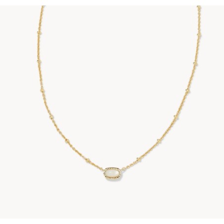 Mini Elisa Gold Satellite Short Pendant Necklace in Ivory