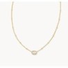 Mini Elisa Gold Satellite Short Pendant Necklace in Ivory