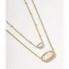 Mini Elisa Gold Satellite Short Pendant Necklace in Ivory