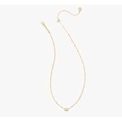 Mini Elisa Gold Satellite Short Pendant Necklace in Ivory