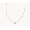 Mini Elisa Gold Satellite Short Pendant Necklace in Pink