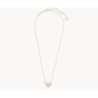 Ari Heart Gold Pendant Necklace in Rose Quartz