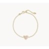 Ari Heart Gold Chain Bracelet in Rose Quartz