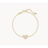 Ari Heart Gold Chain Bracelet in Iridescent Drusy