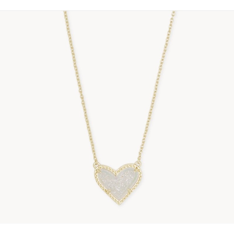 Ari Heart Gold Extended Length Pendant Necklace in Iridescent