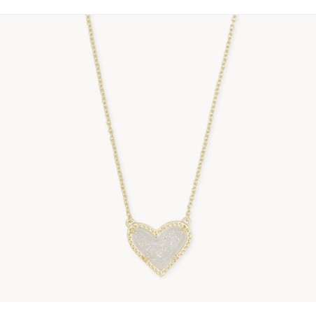 Ari Heart Gold Extended Length Pendant Necklace in Iridescent