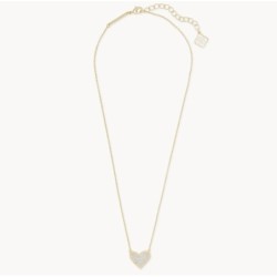 Ari Heart Gold Extended Length Pendant Necklace in Iridescent