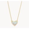 Ari Heart Gold Pendant Necklace in Dichroic Glass