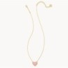 Kendra Scott Ari Heart Gold Pendant Necklace in Bubblegum Pink