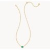 Kendra Scott Cailin Gold Pendant Necklace in Green Crystal