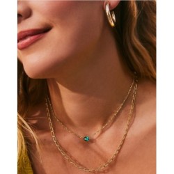 Kendra Scott Cailin Gold Pendant Necklace in Green Crystal