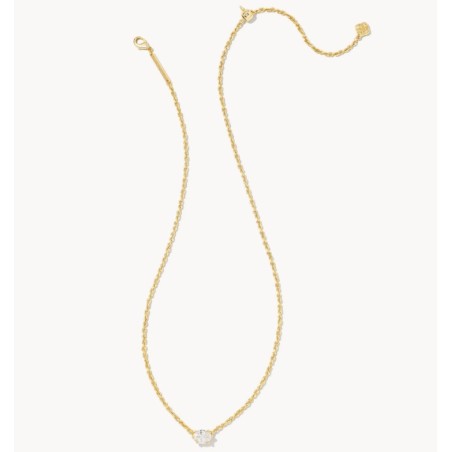 Kendra Scott Cailin Gold Pendant Necklace in White Crystal