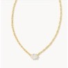 Kendra Scott Cailin Gold Pendant Necklace in White Crystal