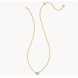 Kendra Scott Cailin Gold Pendant Necklace in Aqua Crystal