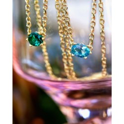 Kendra Scott Cailin Gold Pendant Necklace in Aqua Crystal