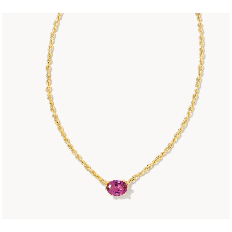 Kendra Scott Cailin Gold Pendant Necklace in Purple Crystal