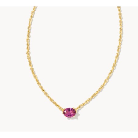 Kendra Scott Cailin Gold Pendant Necklace in Purple Crystal