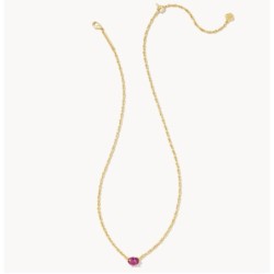 Kendra Scott Cailin Gold Pendant Necklace in Purple Crystal