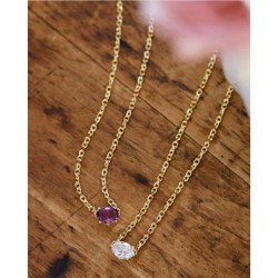 Kendra Scott Cailin Gold Pendant Necklace in Purple Crystal