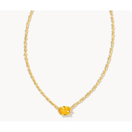 Kendra Scott Cailin Gold Pendant Necklace in Golden Yellow Crystal