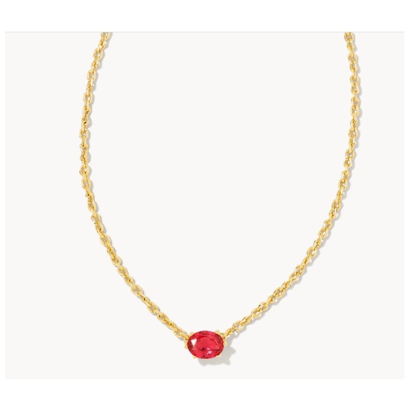 Kendra Scott Cailin Gold Pendant Necklace in Red Crystal