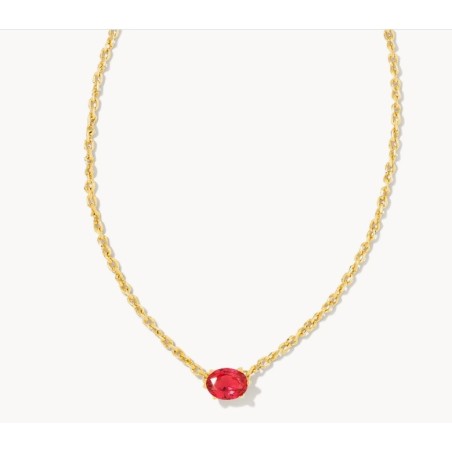 Kendra Scott Cailin Gold Pendant Necklace in Red Crystal