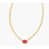 Kendra Scott Cailin Gold Pendant Necklace in Red Crystal