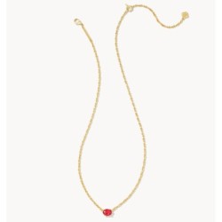 Kendra Scott Cailin Gold Pendant Necklace in Red Crystal