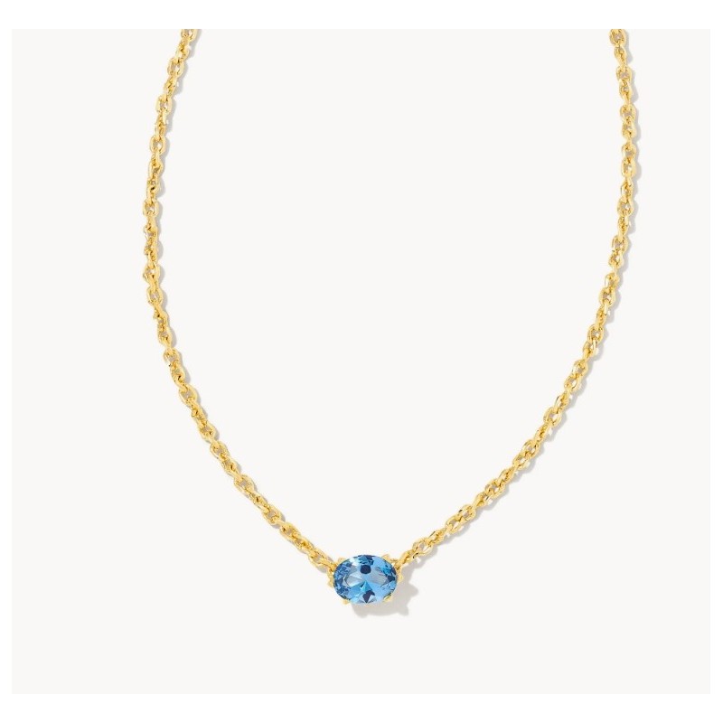 Kendra Scott Cailin Gold Pendant Necklace in Blue Violet Crystal