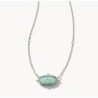 Baroque Vintage Silver Elisa Pendant Necklace in Sea Green