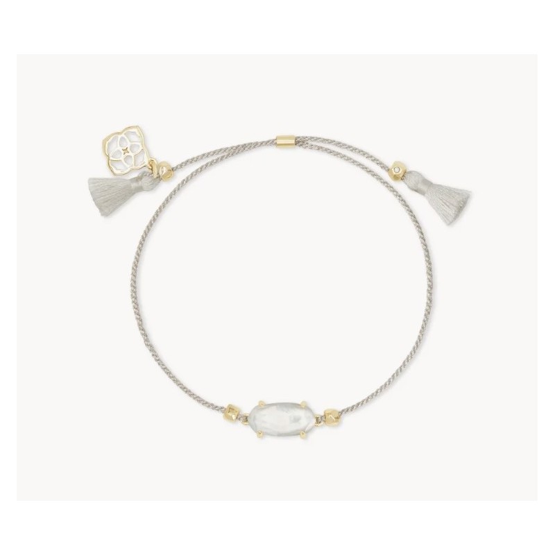 Everlyne Silver Cord Friendship Bracelet in Ivory Mother-of-Pearl