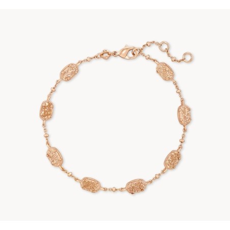 Emilie Rose Gold Chain Bracelet in Sand Drusy