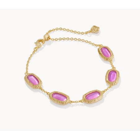 Grayson Gold Ridge Frame Link Bracelet in Azalea Illusion