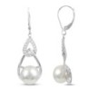 KAY-Cultured Pearl & White Raindrop Earrings Sterling Silver